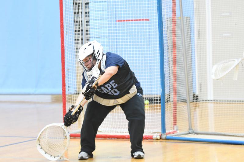 Laci Dixon at an indoor lacrosse practice.
